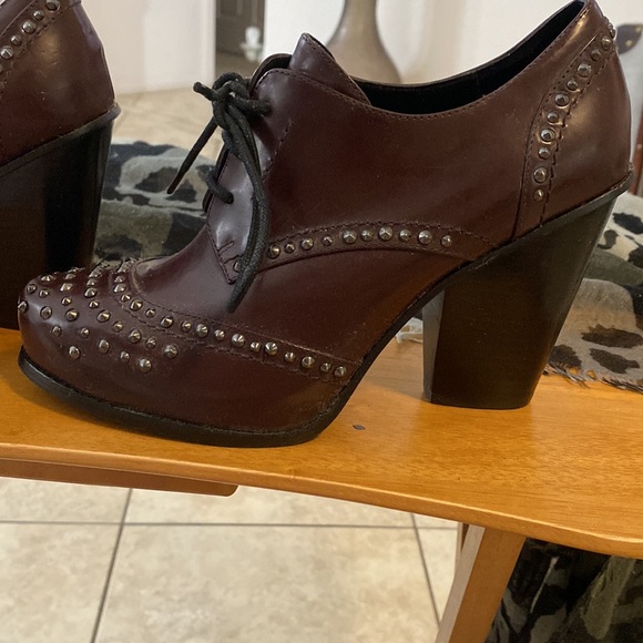 Kenneth Cole Plum leather spiked bootie - Picture 2 of 8